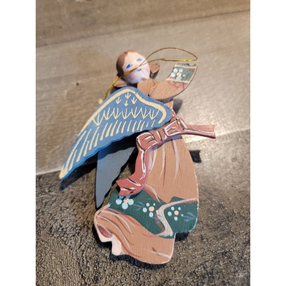 Unbranded Other - Wooden angel AS IS wings flying ornament xmas
